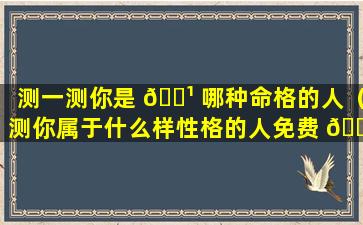 测一测你是 🌹 哪种命格的人（测你属于什么样性格的人免费 🐳 ）